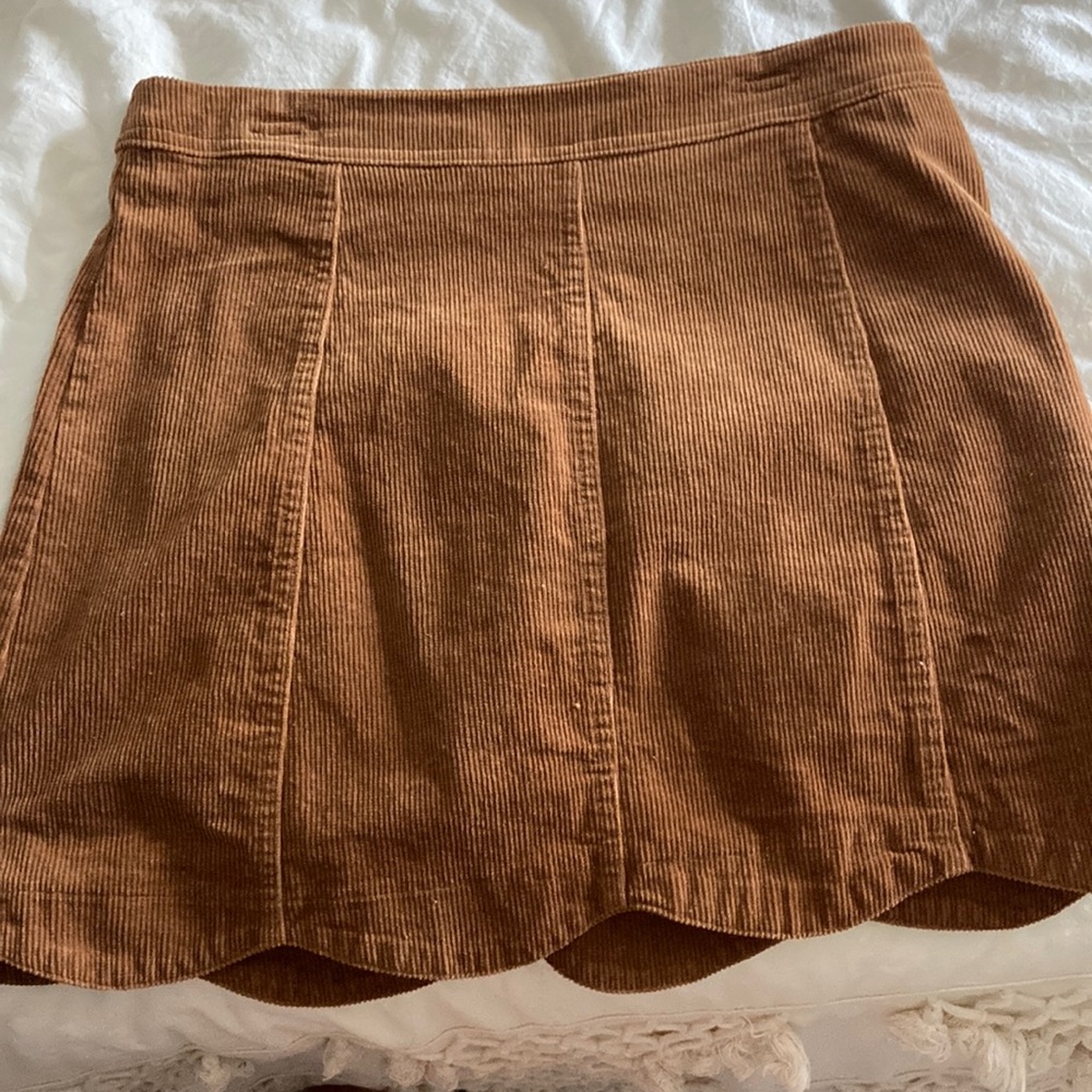 corduroy scalloped skirt